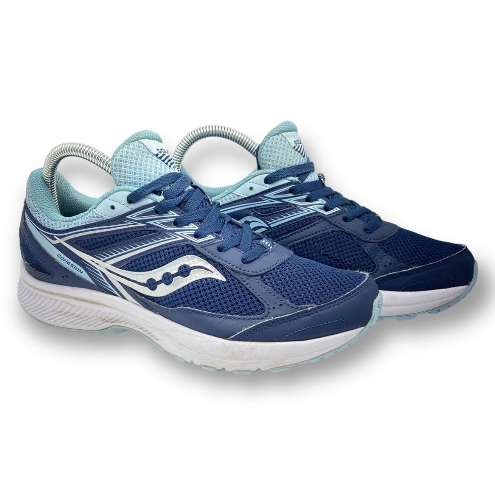 Saucony Cohesion 14 Shoes Womens 8 Blue Lace Up Athletic Sneaker S10628-3